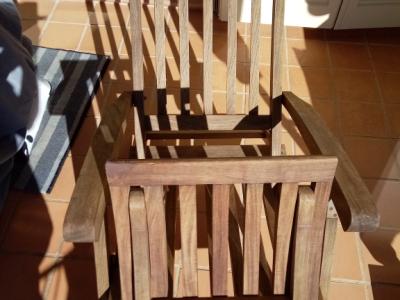 Wooden garden lounger