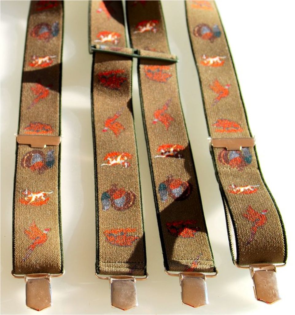 Hosenträger, Trachtenhosenträger mit Jagdmotiven