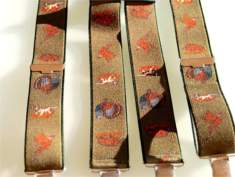 Hosenträger, Trachtenhosenträger mit Jagdmotiven