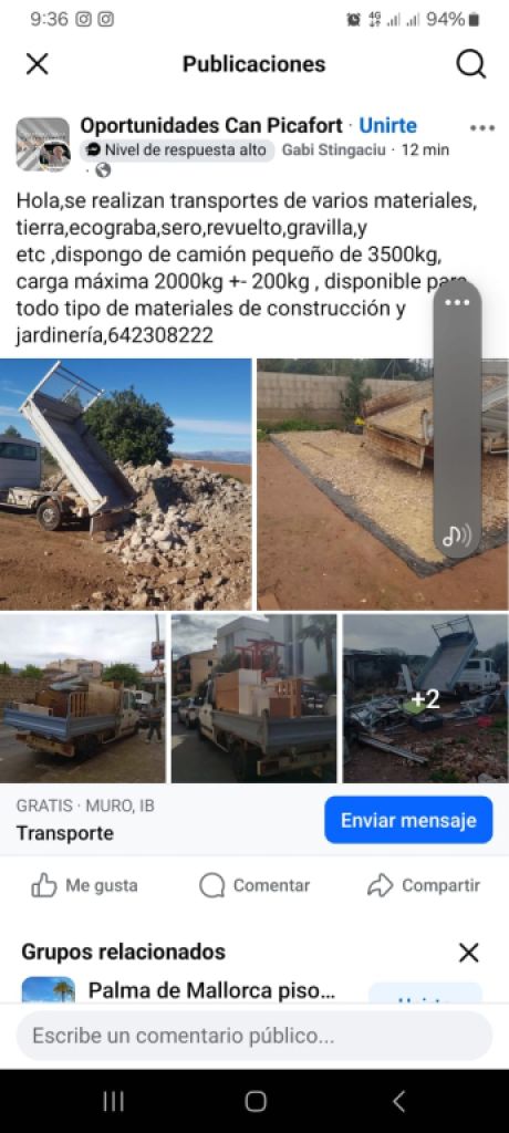 Ofrezco transporte por  toda mallorca.