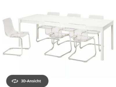 IKEA Tisch EKEDALEN Aausziehtisch Weiss 180/240×90