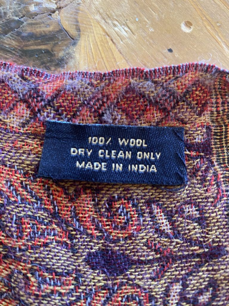 Manta de lana india 220 x 250 cm