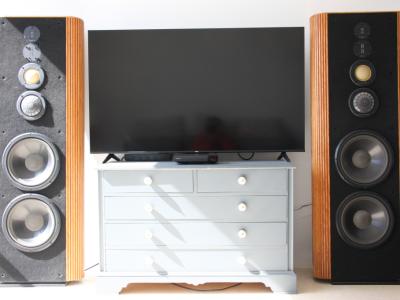 INFINITY Kappa 9 A,  5-Wege High-End-Lautsprecher, kalifornische Eiche, B 54 x H 152 x 20/34 cm