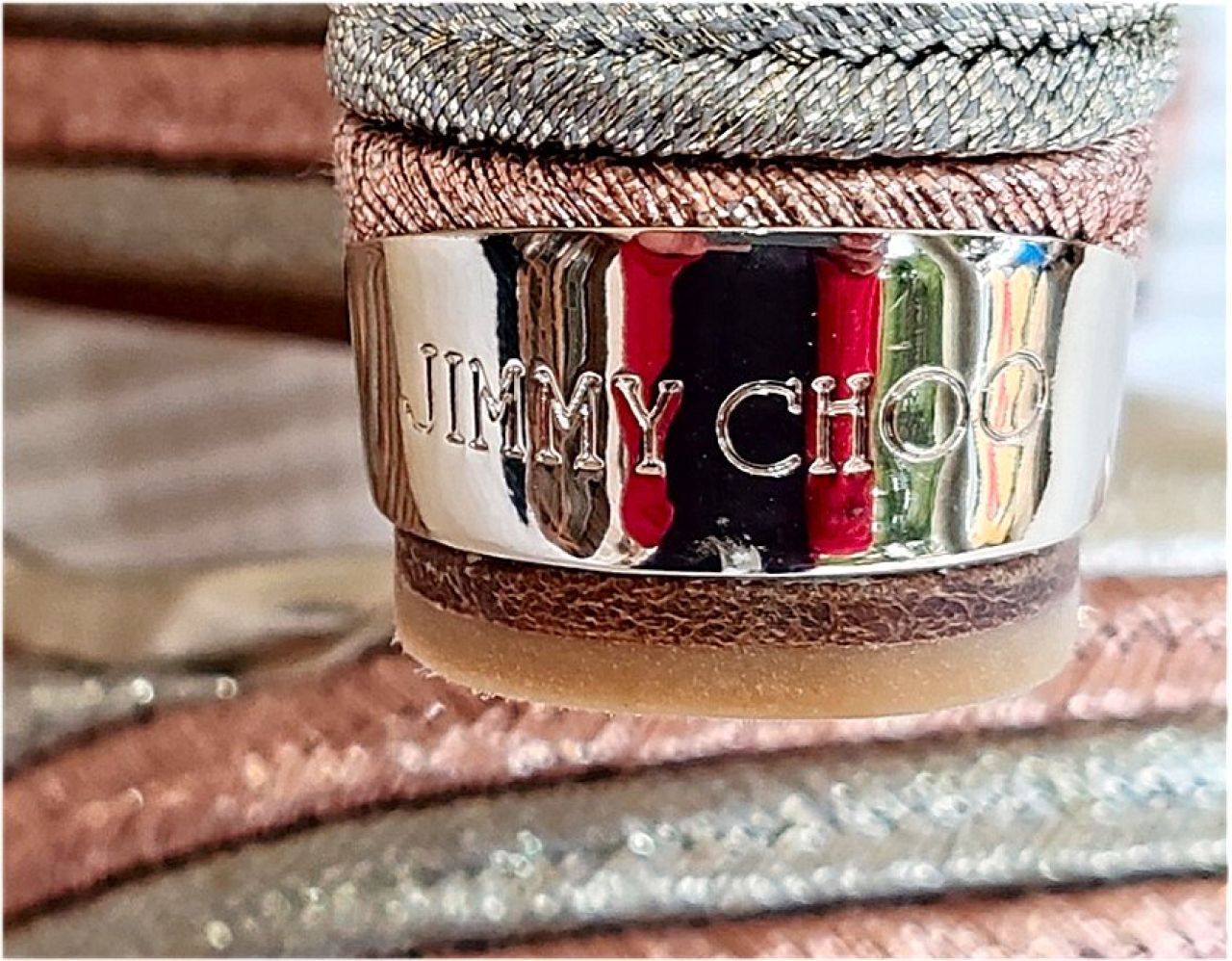 JIMMY CHOO Portia 120 wedge sandal in metallic leather, size 38