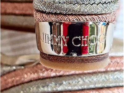 JIMMY CHOO Portia 120 wedge sandal in metallic leather, size 38