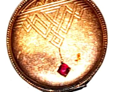 Jugendstil Foto Medaillon Gold Double mit Granat,