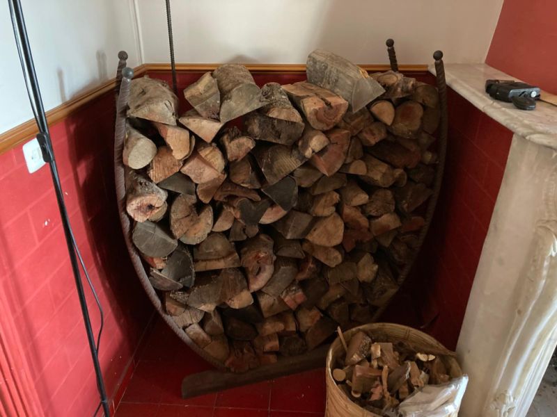 Steel fireplace stand