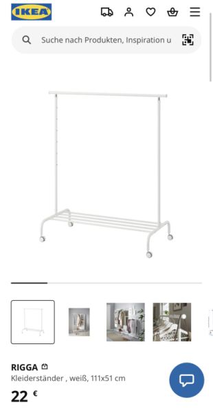 Clothes rail on wheels, Ikea Rigga