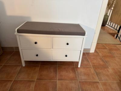 Small laundry chest with bench
