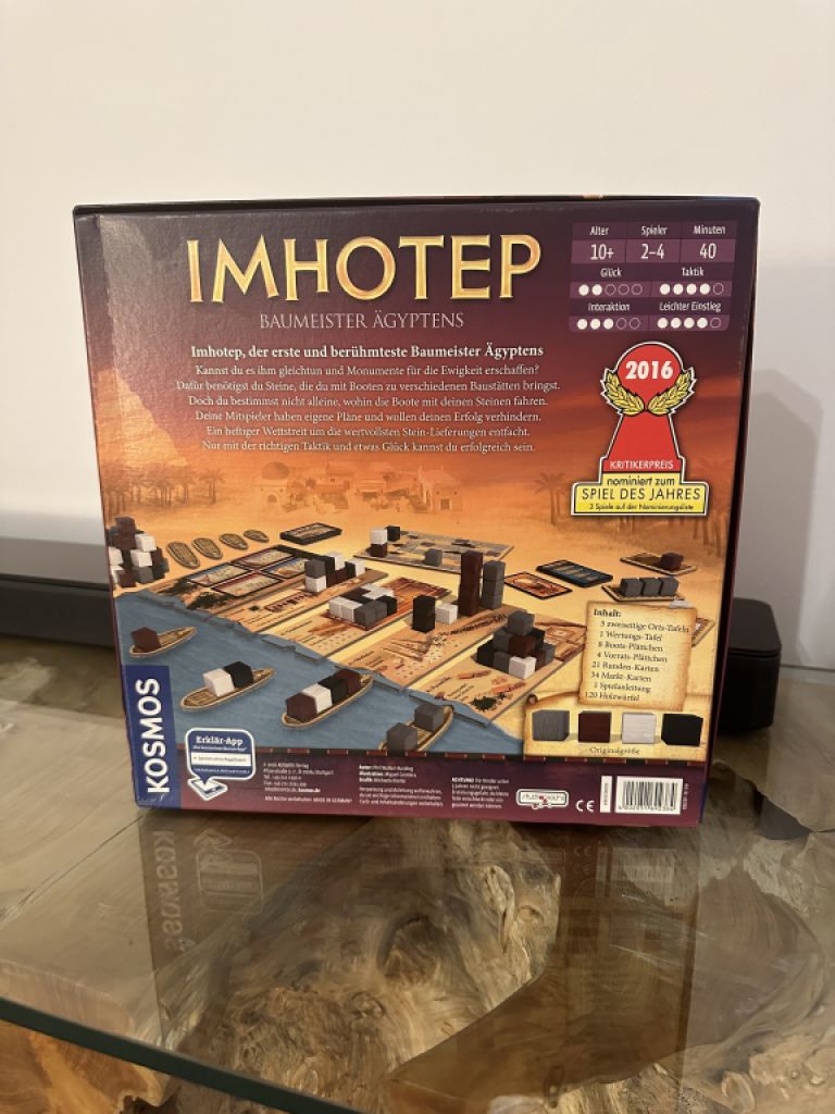 KOSMOS - Imhotep - Familienspiel / Brettspiel für 2 bis 4 Spieler, nominiert zum Spiel des Jahres 20