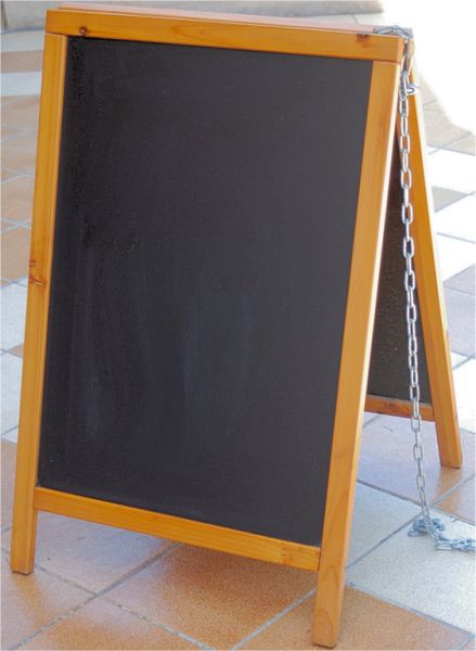 Kreidetafel - beidseitig, Kundenstopper, Werbeaufsteller, schwarz zusammen klappbar