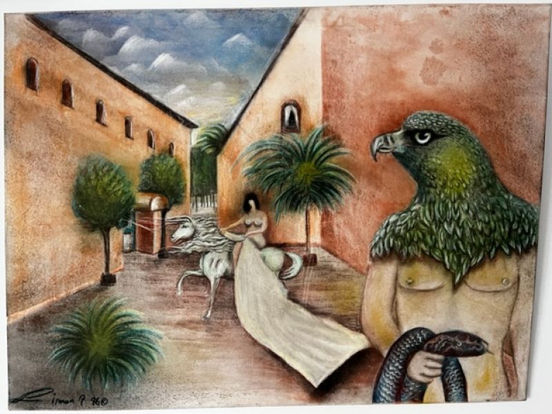 Kunst - Art - mediterran original Simon Presley 1996 120x90 Leinwand