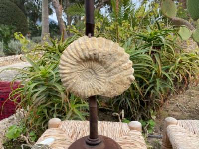 Lampe antik Eisen mit antiker Muschel