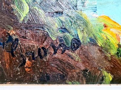 Landschaftsmalerei, mediterrane Kunst, Öl auf Holz,