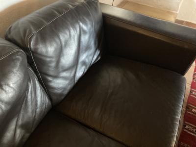 Leather sofa dark brown couch