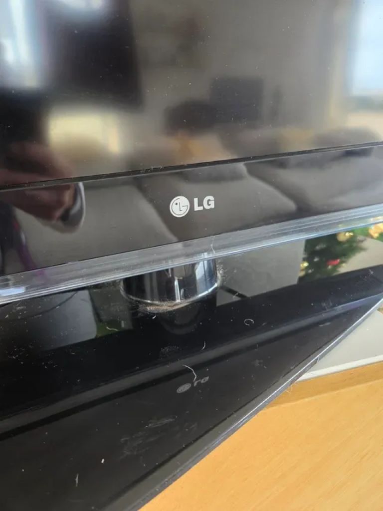 LG TV in black.