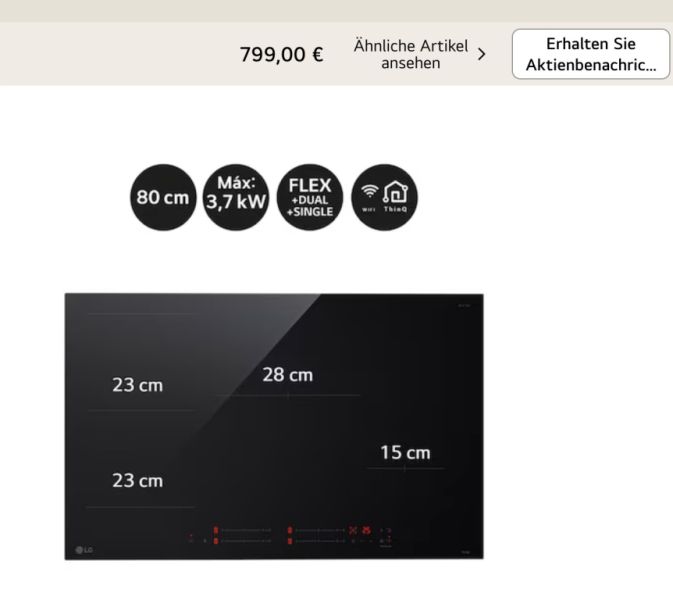 LG Kochfeld CI5Z3025BN Induktion