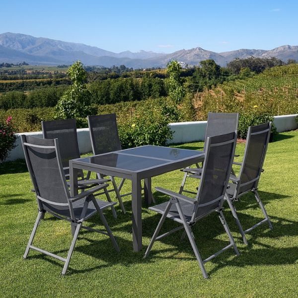 Livarno Gartenset - Tisch und 6 Stühle (ALU) mit Plane