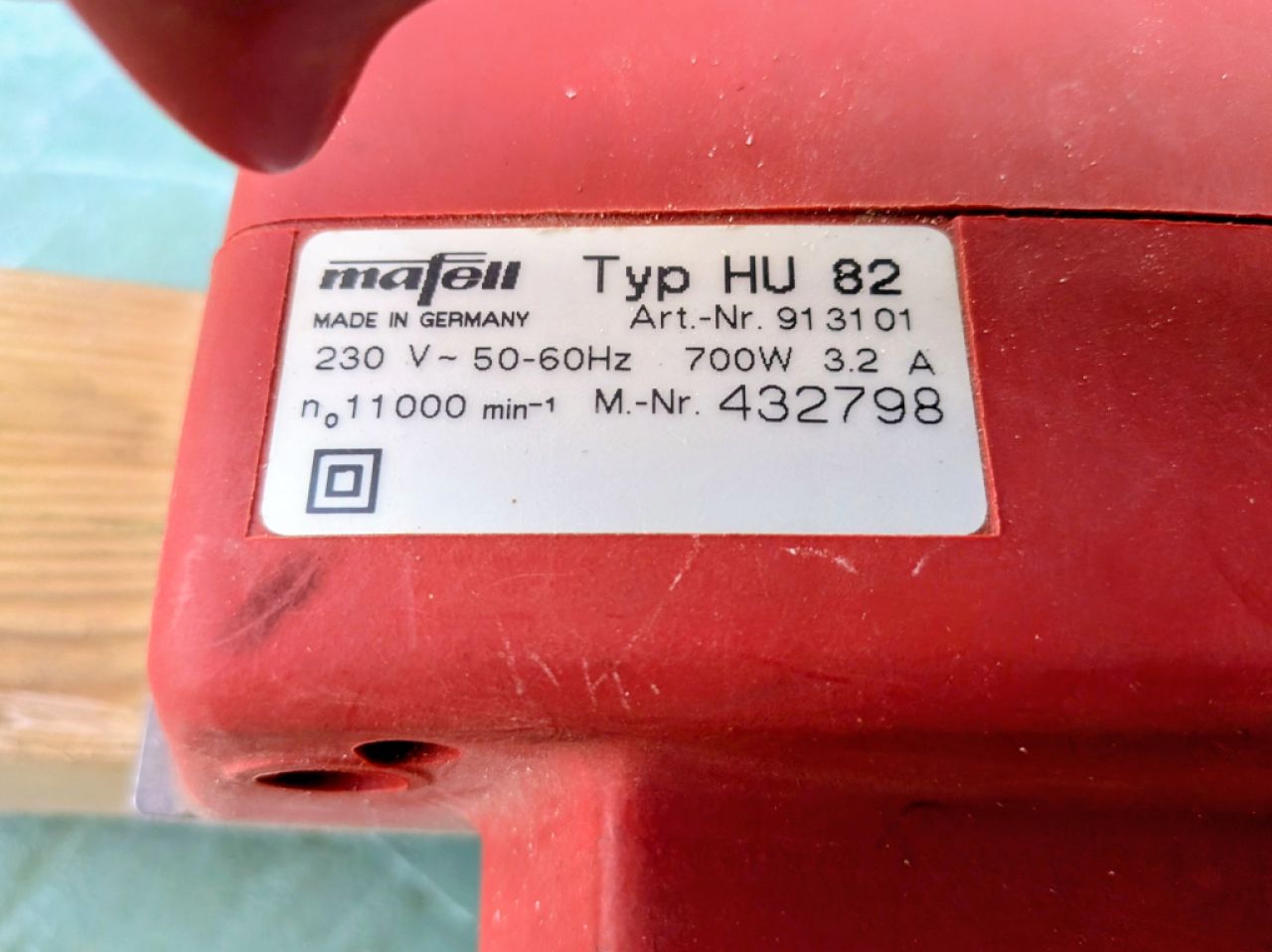 Mafell Elektrohobel HU 82 Handwerker Qualität