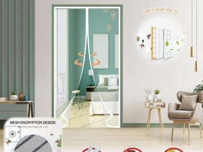 Puerta Mosquitera Magnética, Mosquitera para Puerta de Balcón, Cortina Antimoscas 205x205cm