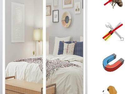 Puerta Mosquitera Magnética, Mosquitera para Puerta de Balcón, Cortina Antimoscas 205x205cm