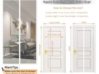 Puerta Mosquitera Magnética, Mosquitera para Puerta de Balcón, Cortina Antimoscas 205x205cm