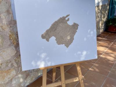 Mallorca Sandbild Reliefbild 85x70 auf Holzplatte Unikat dekorativ