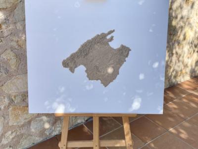 Mallorca Sandbild Reliefbild 85x70 auf Holzplatte Unikat dekorativ