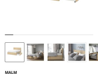 Malm bed 180x200 with drawers