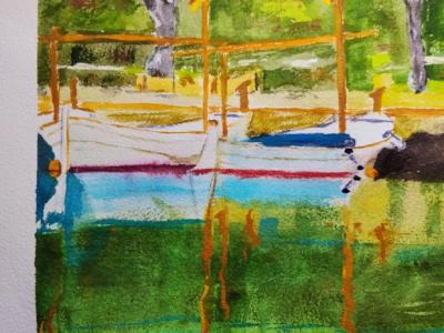 Marine Aquarell von Portocolom, neu