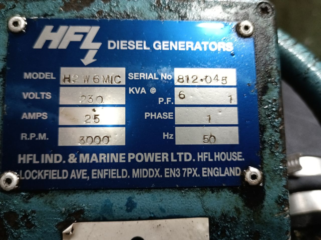 Marine Diesel Generator HFL 230V Boot Yacht Segelboot