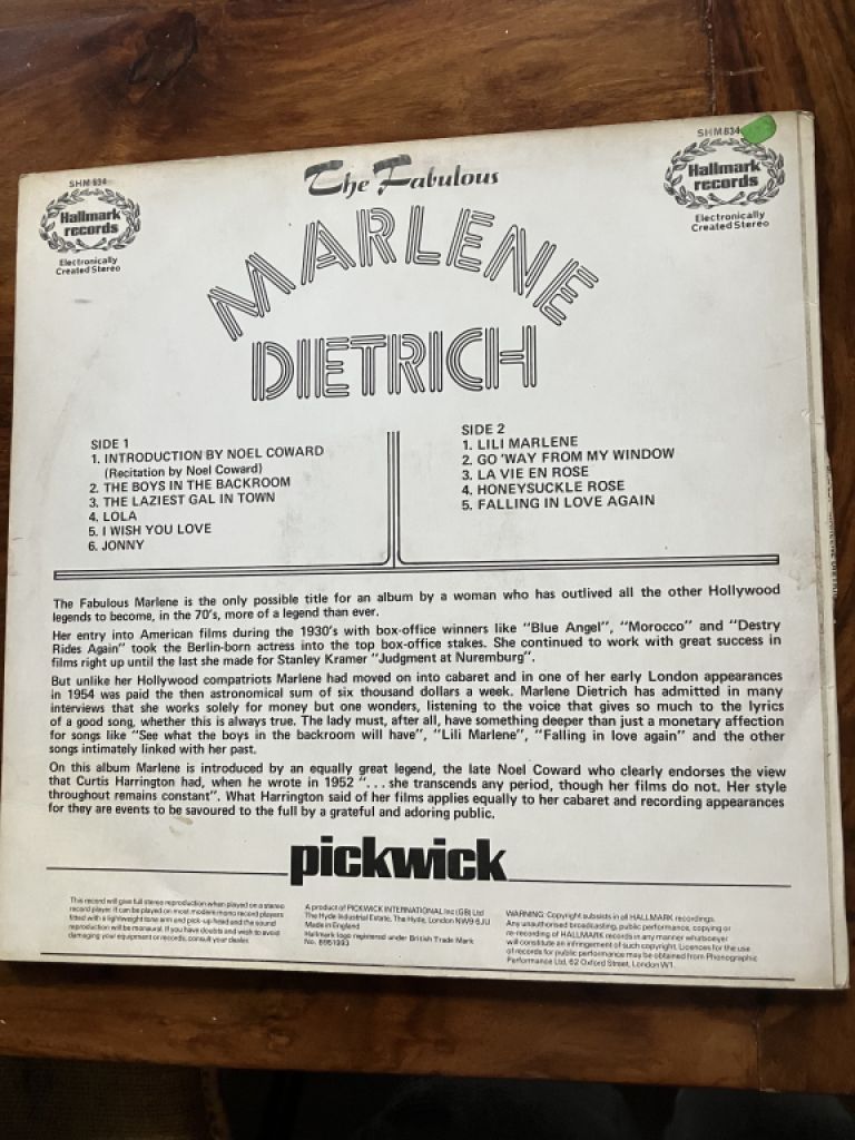 Marlene Dietrich Record