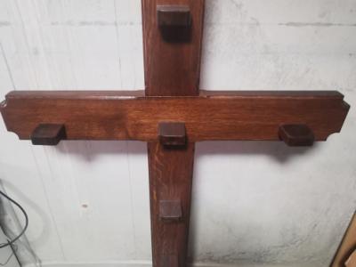Solid wooden cross made of hardwood, custom-made