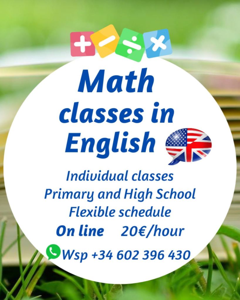 Math Classes in English   €20/hour