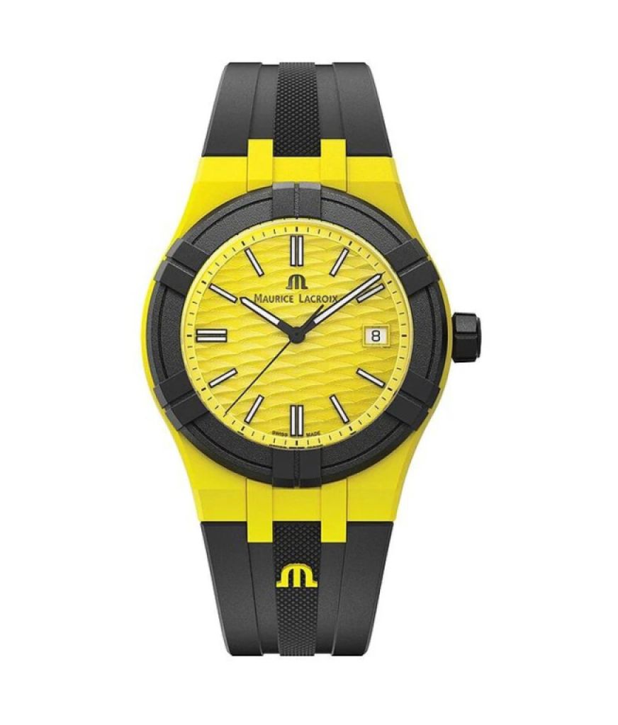 Maurice Lacroix Armbanduhr Aikon Tide Schwarz-Gelb, wasserdicht 100 m (10 ATM) - neu + OVP