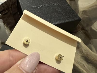 Michael Kors Stud Earrings MK Logo Padlock – Gold, New & Original!