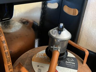 Mobile Gasheizung Blaue Flamme