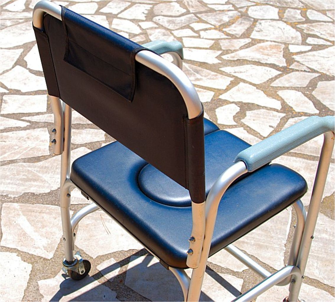 mobiler Toilettensitz | Räder | Armlehnen | Aluminium | Schwarz |