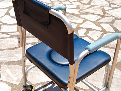 mobiler Toilettensitz | Räder | Armlehnen | Aluminium | Schwarz |