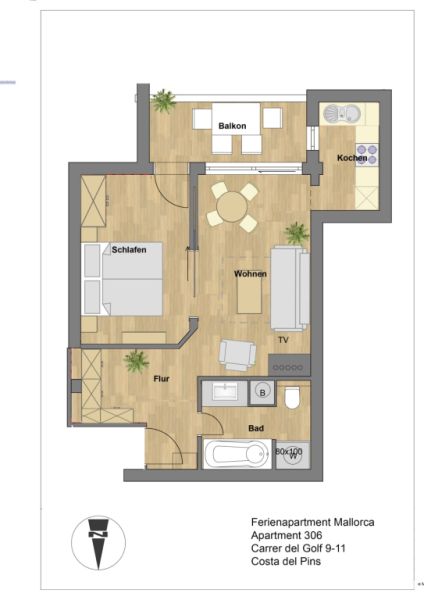 Furnished apartment with sea view available immediately.