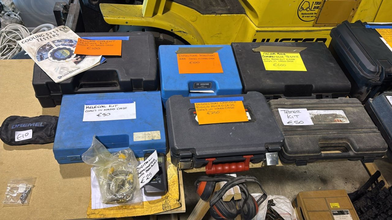 Engine stand (SEALY) & other items