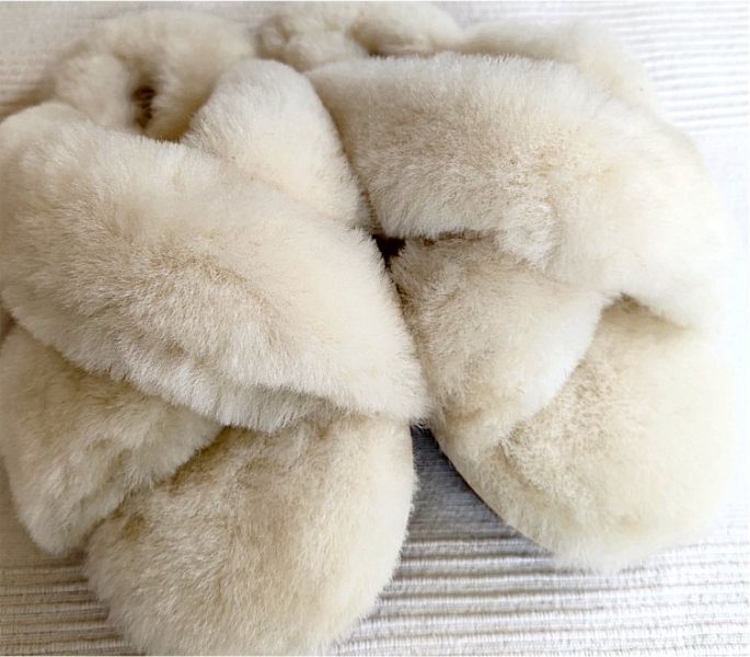 Mou Damen-Lammfell-Slipper Eskimo, Gr. 38, Weiß
