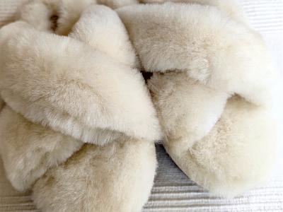 Mou Damen-Lammfell-Slipper Eskimo, Gr. 38, Weiß