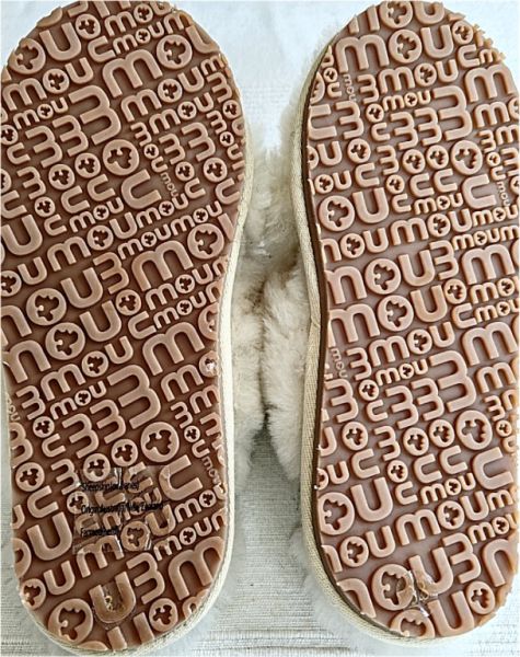 Mou Damen-Lammfell-Slipper Eskimo, Gr. 38, Weiß