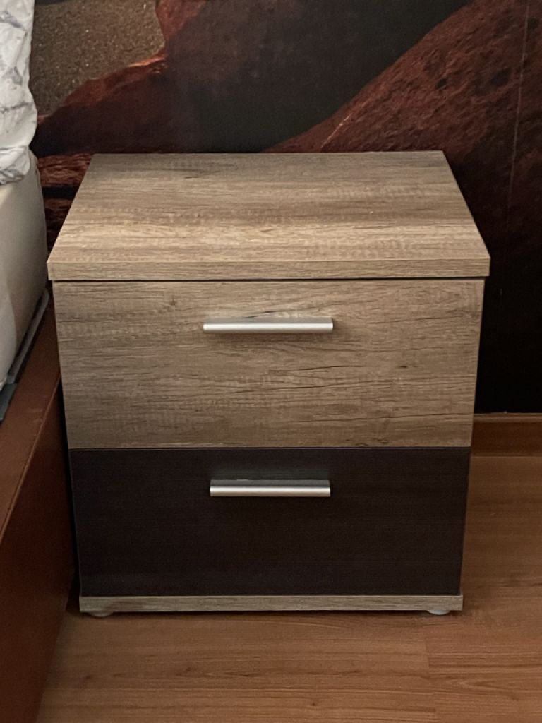 Nachtkästchen 2 Stück Holz Schwarz