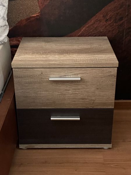 Nachtkästchen 2 Stück Holz Schwarz