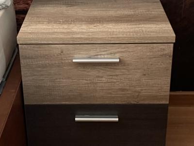 Nachtkästchen 2 Stück Holz Schwarz