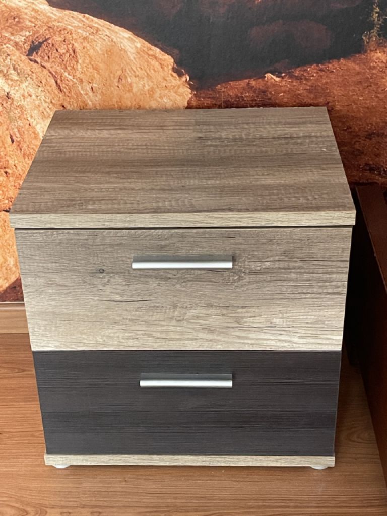 Nachtkästchen 2 Stück Holz Schwarz