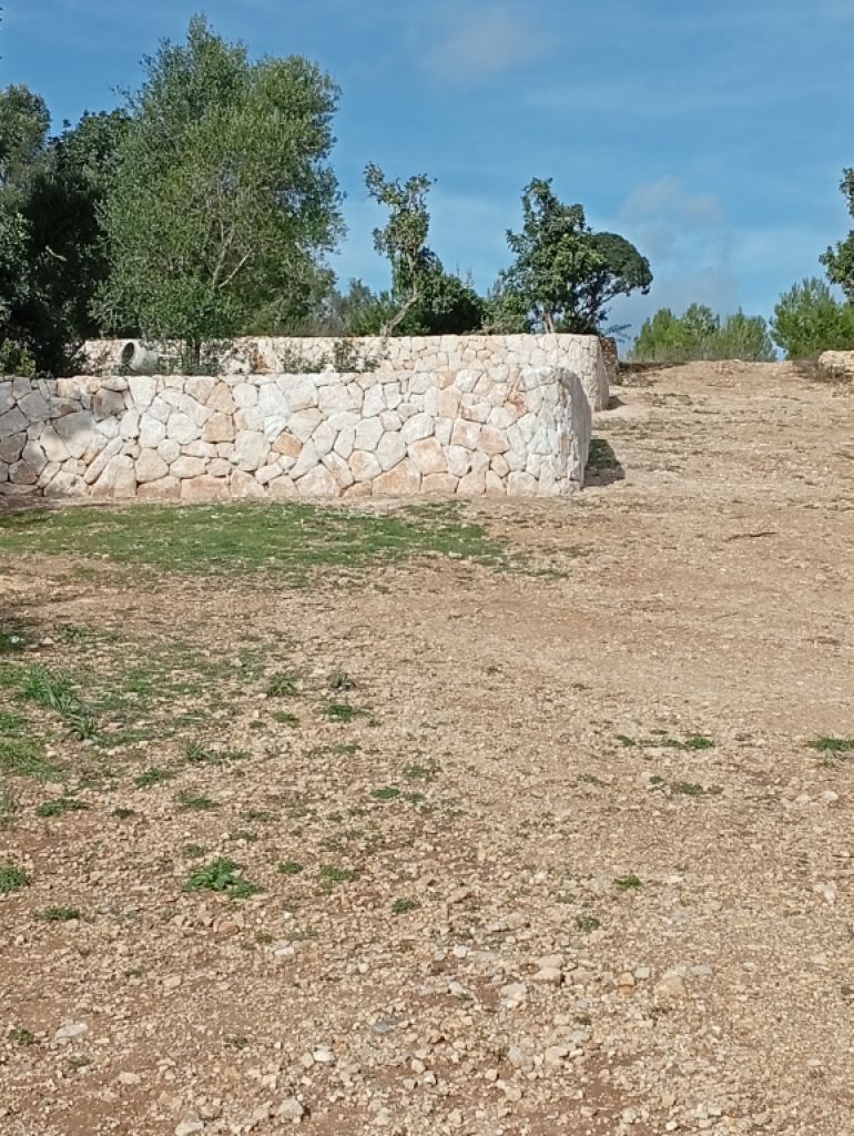 Muro de piedra natural