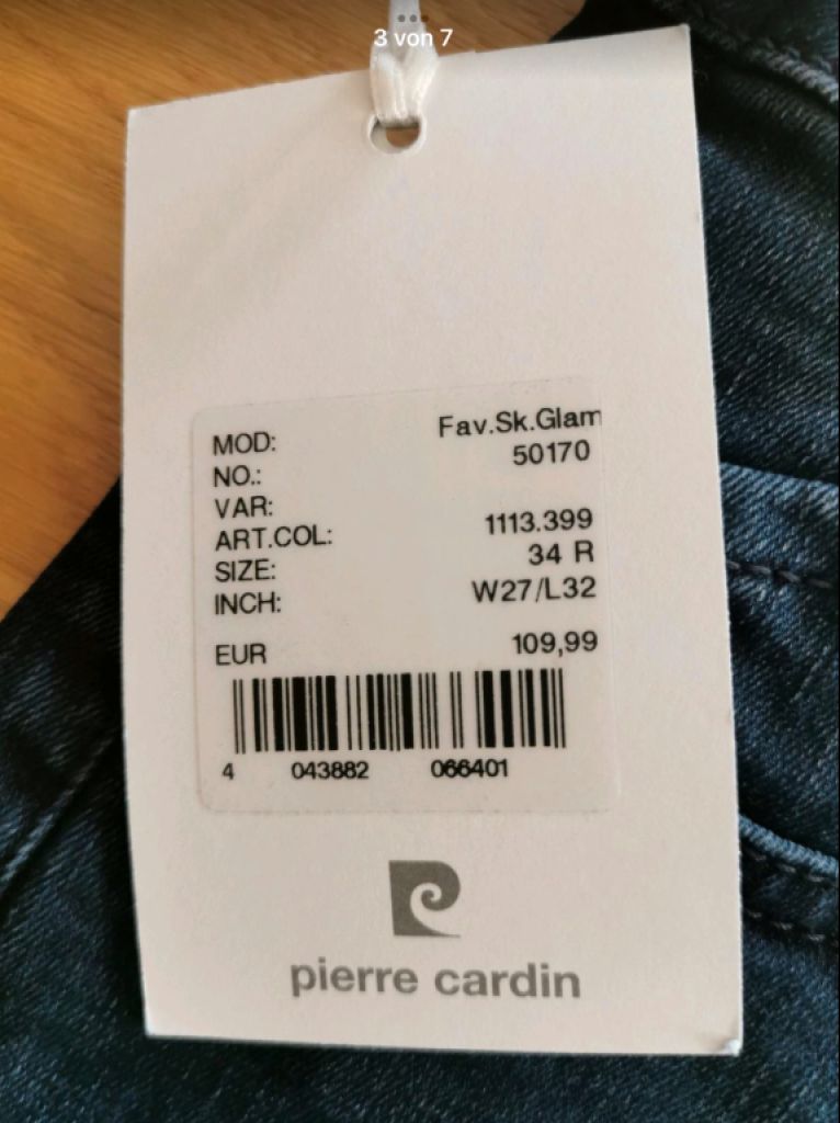 NEU! Edle Jeans von“PIERRE CARDIN“, Gr.27/32, Blau NEU!